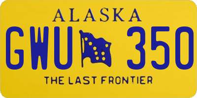AK license plate GWU350