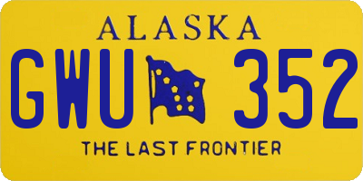 AK license plate GWU352