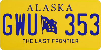 AK license plate GWU353