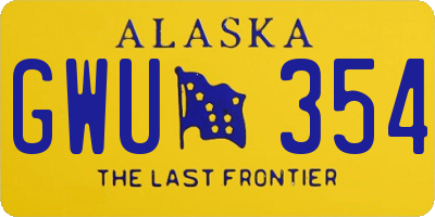 AK license plate GWU354