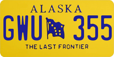 AK license plate GWU355