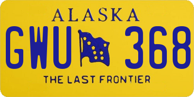 AK license plate GWU368