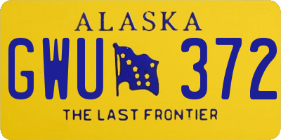 AK license plate GWU372