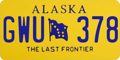 AK license plate GWU378