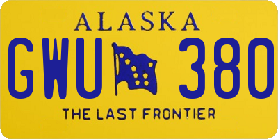 AK license plate GWU380