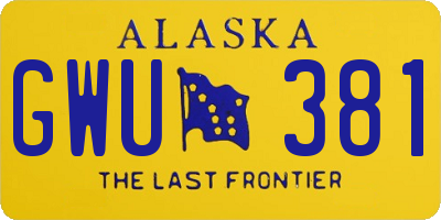 AK license plate GWU381