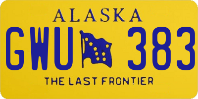 AK license plate GWU383