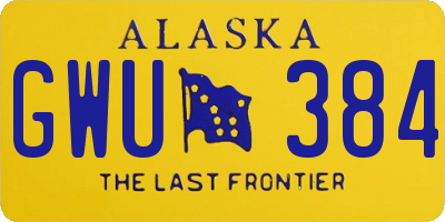 AK license plate GWU384