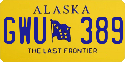 AK license plate GWU389