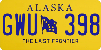 AK license plate GWU398