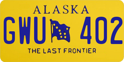 AK license plate GWU402