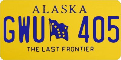 AK license plate GWU405