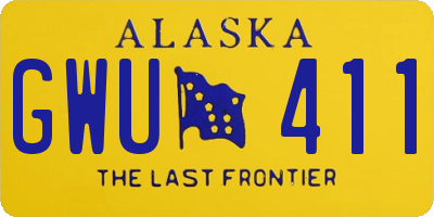 AK license plate GWU411