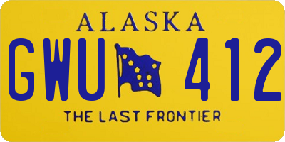 AK license plate GWU412