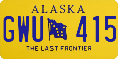 AK license plate GWU415