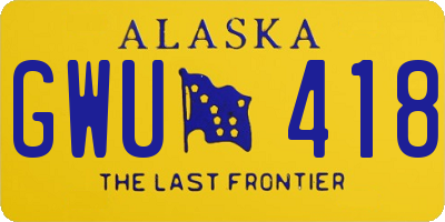 AK license plate GWU418