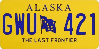 AK license plate GWU421