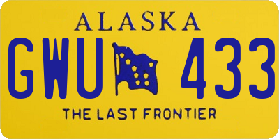 AK license plate GWU433