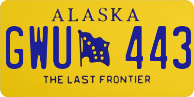 AK license plate GWU443