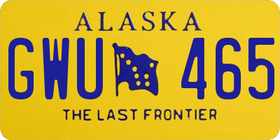 AK license plate GWU465