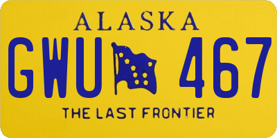 AK license plate GWU467