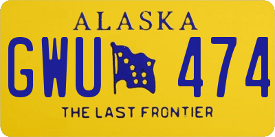 AK license plate GWU474