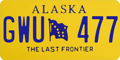 AK license plate GWU477