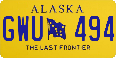 AK license plate GWU494