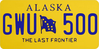 AK license plate GWU500