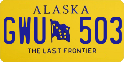 AK license plate GWU503