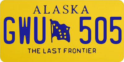 AK license plate GWU505