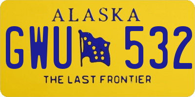 AK license plate GWU532