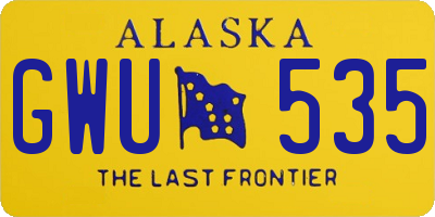AK license plate GWU535