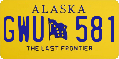 AK license plate GWU581