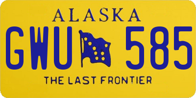 AK license plate GWU585