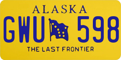 AK license plate GWU598