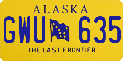 AK license plate GWU635