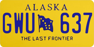 AK license plate GWU637