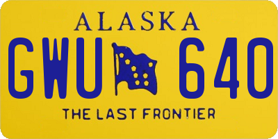 AK license plate GWU640