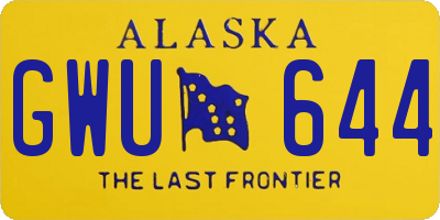 AK license plate GWU644