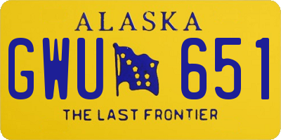 AK license plate GWU651