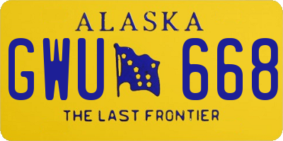 AK license plate GWU668