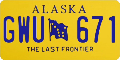 AK license plate GWU671