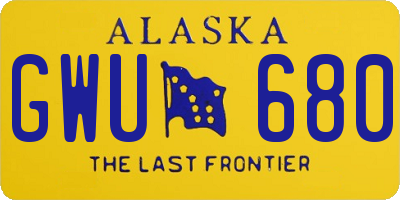 AK license plate GWU680