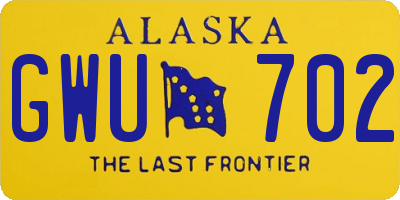 AK license plate GWU702