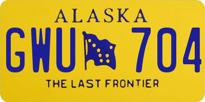 AK license plate GWU704