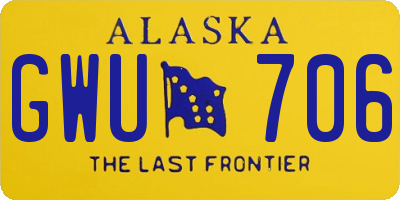 AK license plate GWU706