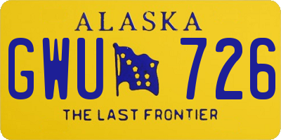 AK license plate GWU726