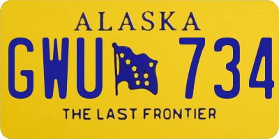AK license plate GWU734