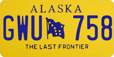 AK license plate GWU758